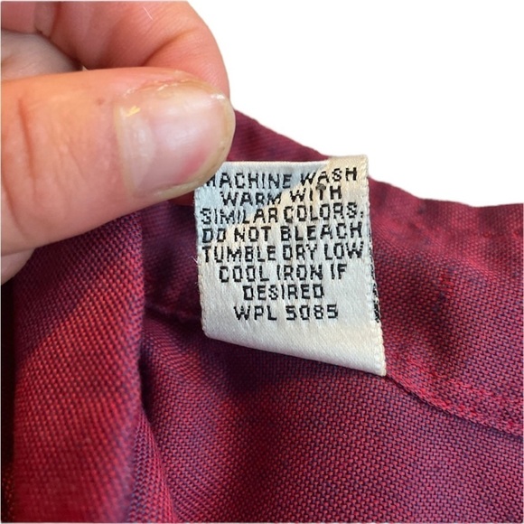 Sears and Roebuck Men’s Button Down Shirt Vintage Maroon Size L - Picture 6 of 11